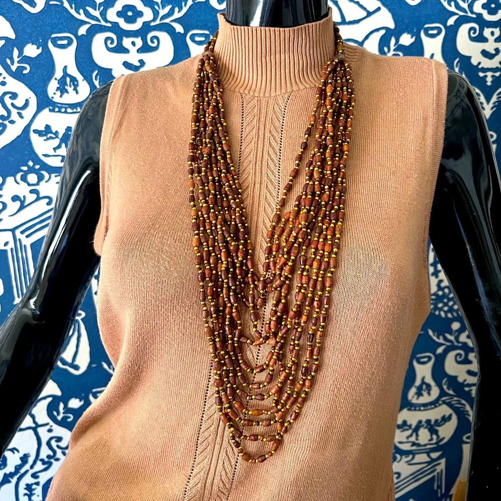 Unique Wood Beads Necklace